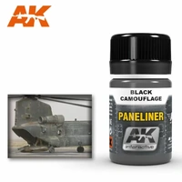 AK Interactive Weathering: Paneliner For Black Camouflage 35ml Enamel Paint