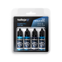 Vallejo True Metallic Metal Sapphire Blue - 4 Colour Paint Set - Preorder 02/2026
