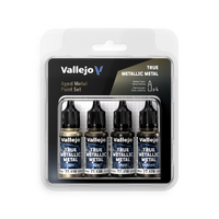 Vallejo True Metallic Metal Aged Metal - 4 Colour Paint Set - Preorder 02/2026