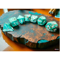 Chessex Marble Mega-hedral Oxi-Copper/White 7-Die Set
