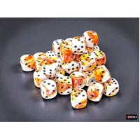 Chessex Brush Sunrise/black 12mm d6 Dice Block (36 dice)