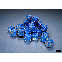 Chessex Brush Wavebreak/gold 12mm d6 Dice Block (36 dice)
