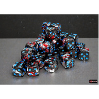 Chessex Brush Dark Side/blue 12mm d6 Dice Block (36 dice)