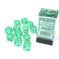 16mm D6 Dice Block Borealis Luminary Light Green/Gold 