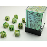 12mm D6 Dice Block Marble Green/Dark Green