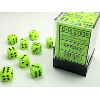 12mm D6 Dice Block Vortex Bright Green/Black