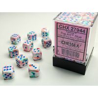 12mm D6 Dice Block Festive Pop Art/Blue