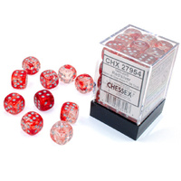 12mm D6 Dice Block Nebula Red/Silver w/Luminary