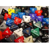 Bag of 50 Assorted Opaque Polyhedral d8 Dice