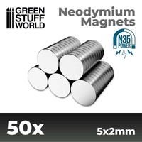 Green Stuff World: Neodymium Magnets 5x2mm - SET x50 (N35) 