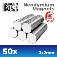 Green Stuff World: Neodymium Magnets 3x2mm - SET x50 (N52)