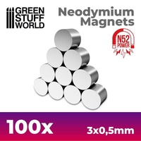 Green Stuff World: Neodymium Magnets 3x0.5mm - SET x100 (N52)