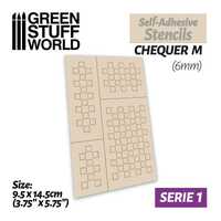Self-Adhesive stencils - Chequer M (6mm) 