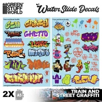 Green Stuff World - Waterslide Decals - Train and Graffiti Mix