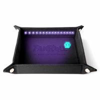 MDG Fold Up Velvet Dice Tray w/ PU Leather Backing: Blacklight