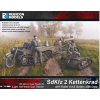 Rubicon SdKfz 2 Kettenkrad with Trailer if.8 &amp; Goliath with Crew