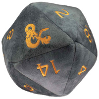 D&amp;D Jumbo D20 Dice Plush Realmspace Grey and Orange